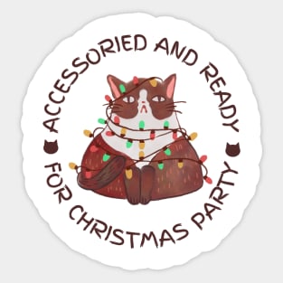 cat for christmas party design Sticker